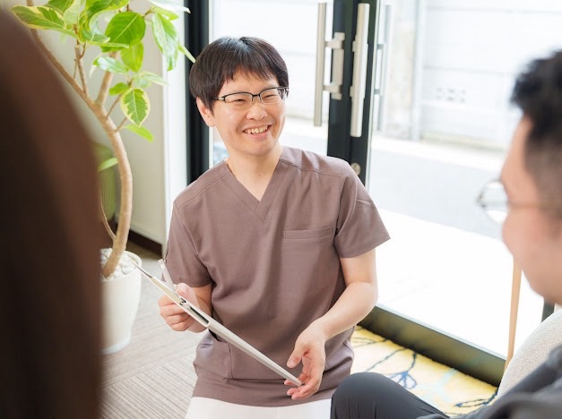 経過確認と次回通院のご相談の様子。
